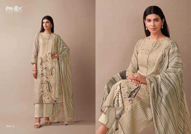Omtex tarang vintage linen digital print pranjul dress material wholesale price