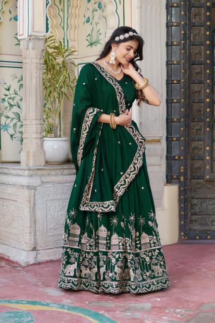 PALKHI Georgette Green Lehenga choli wholesale market