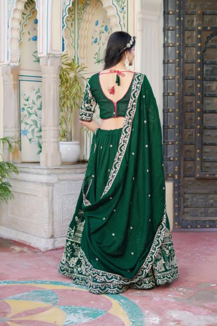 PALKHI Georgette Green Lehenga choli wholesale market