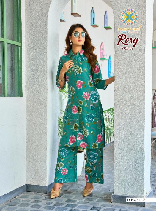 Passion tree rosy vol 1 printed reyon coord set branded kurtis wholesale