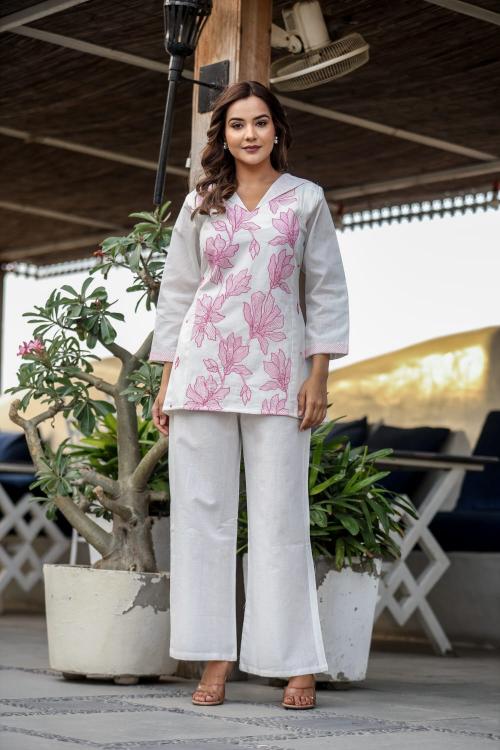 Premium quality cotton flex coord set branded kurtis wholesale
