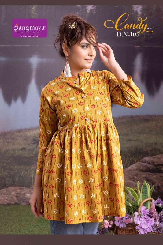 Rangmaya candy vol 12 reyon short top premium kurti brands