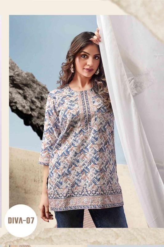 Rangmaya diva bombay fabrics short top branded kurtis manufacturers in india