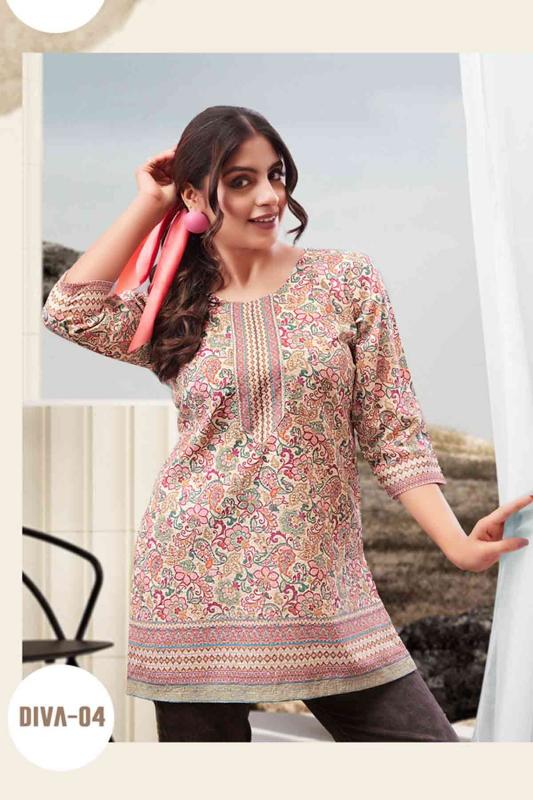 Rangmaya diva bombay fabrics short top branded kurtis manufacturers in india