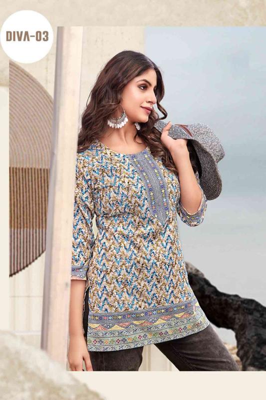 Rangmaya diva bombay fabrics short top branded kurtis manufacturers in india