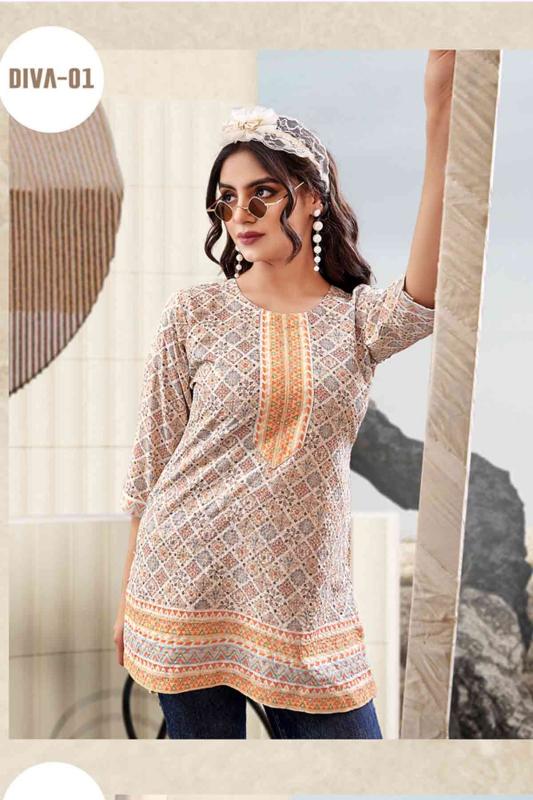 Rangmaya diva bombay fabrics short top branded kurtis manufacturers in india