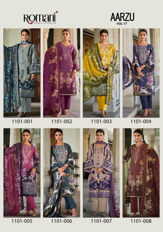 Romani aarzu vol 17 cotton digital print wholesale market in mumbai for dress materials
