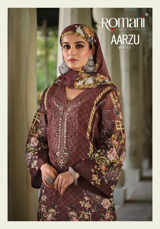 Romani aarzu vol 17 cotton digital print wholesale market in mumbai for dress materials