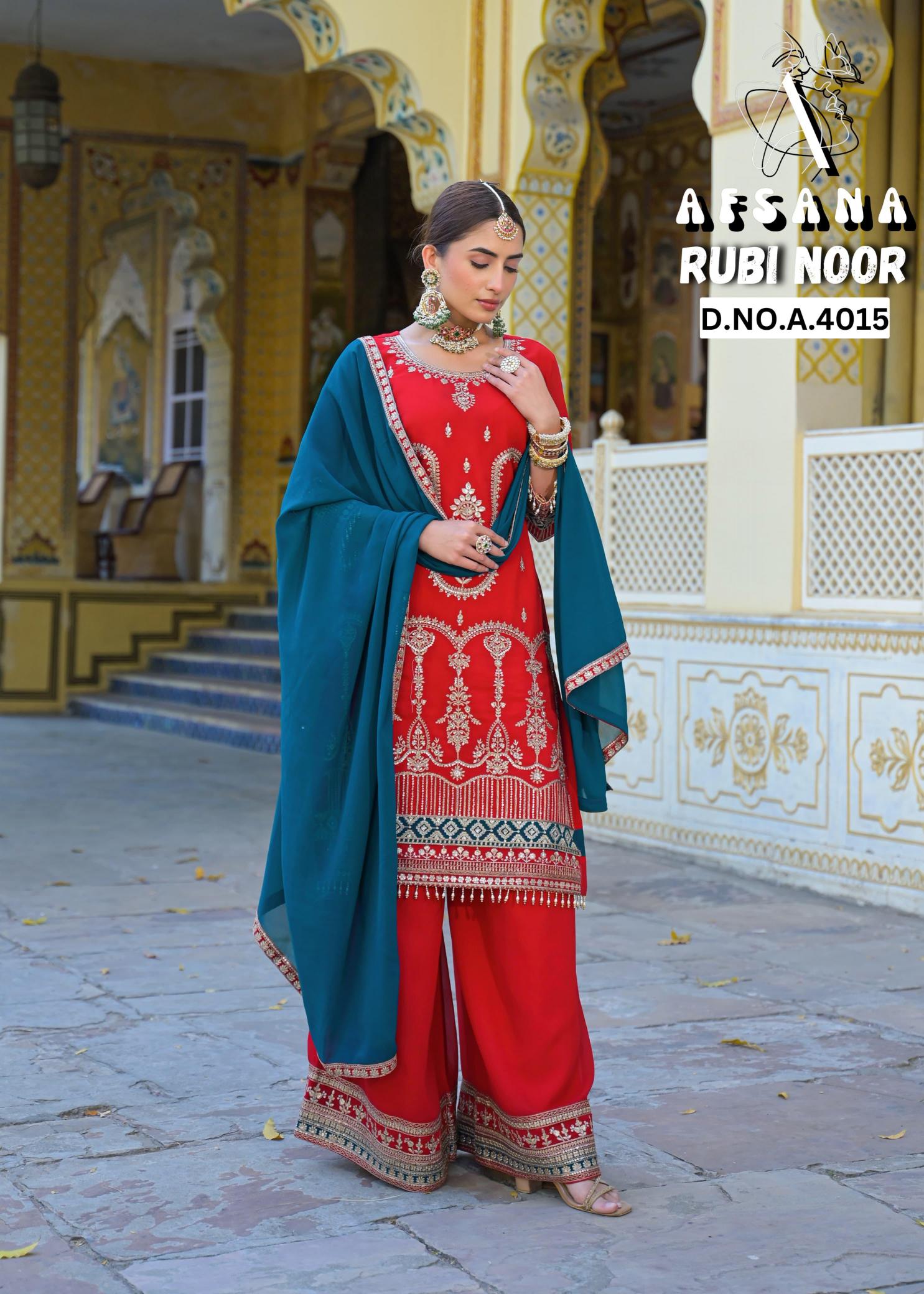 Rubi noor afsana Jorjet with heavy work pakistani original suits wholesale in pakistan