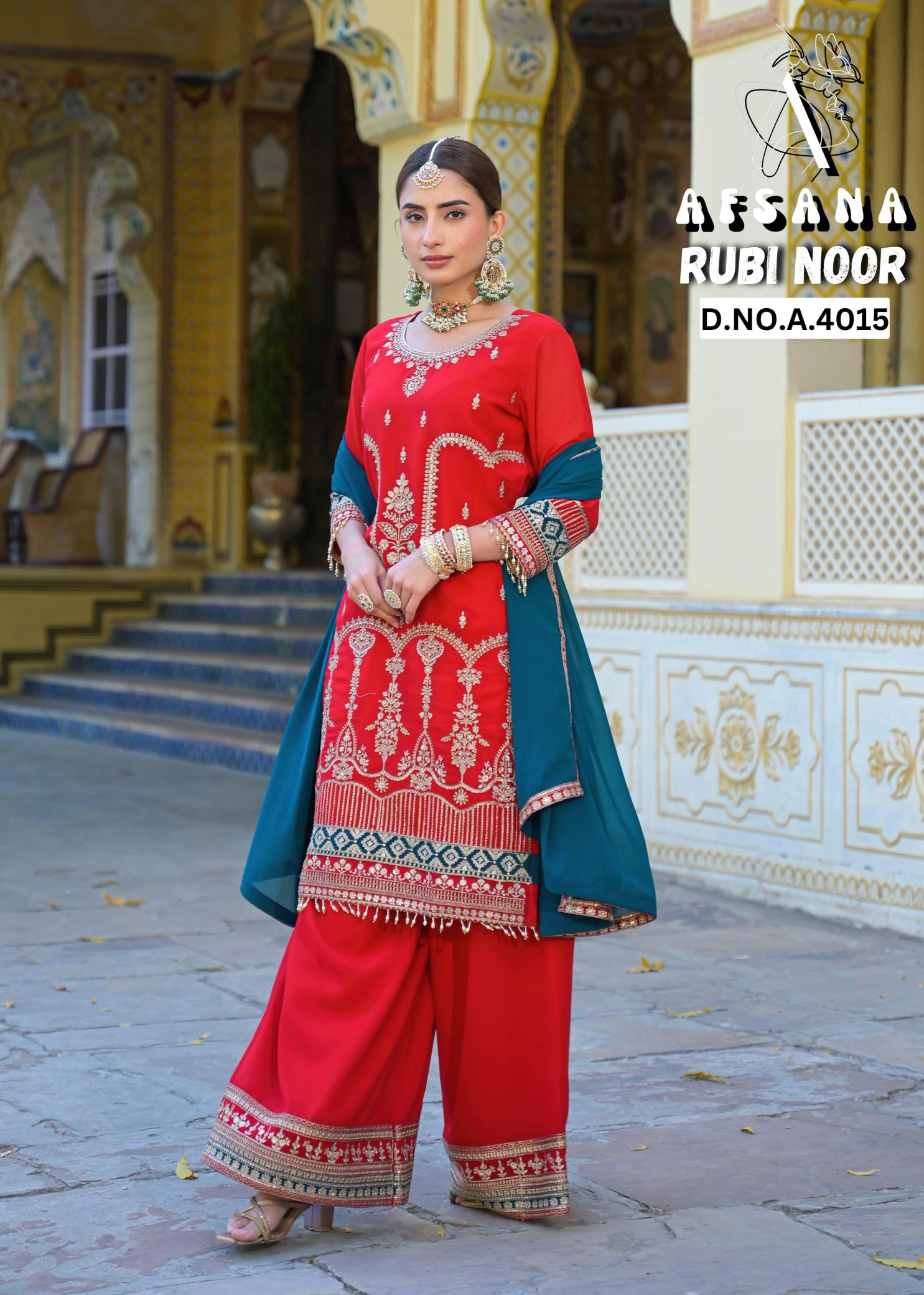 Rubi noor afsana Jorjet with heavy work pakistani original suits wholesale in pakistan