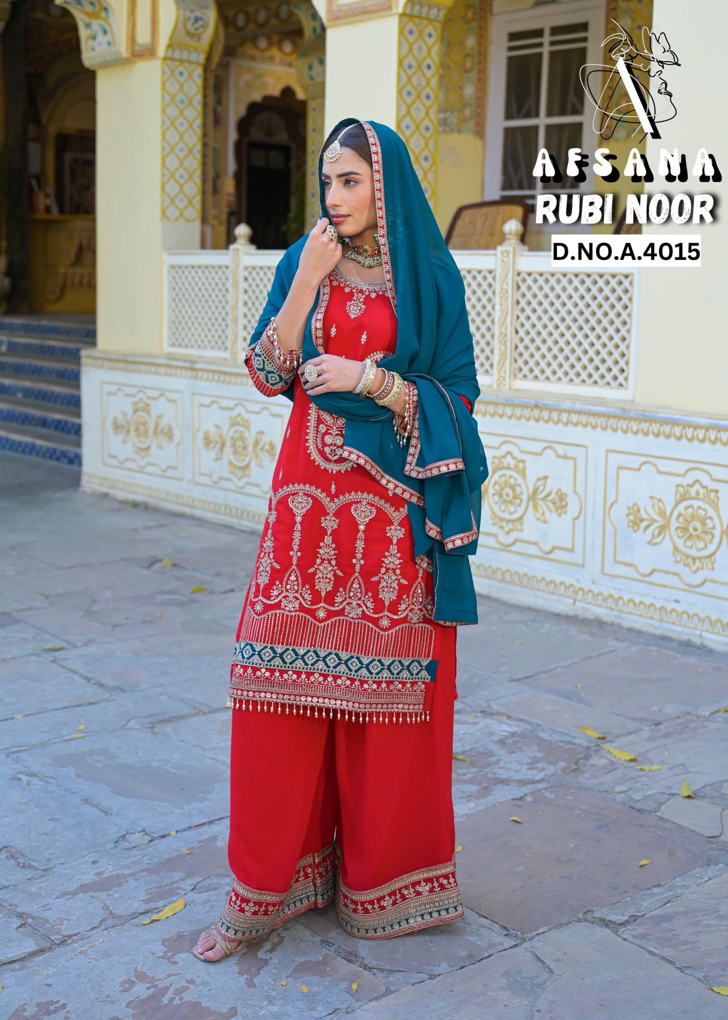 Rubi noor afsana Jorjet with heavy work pakistani original suits wholesale in pakistan