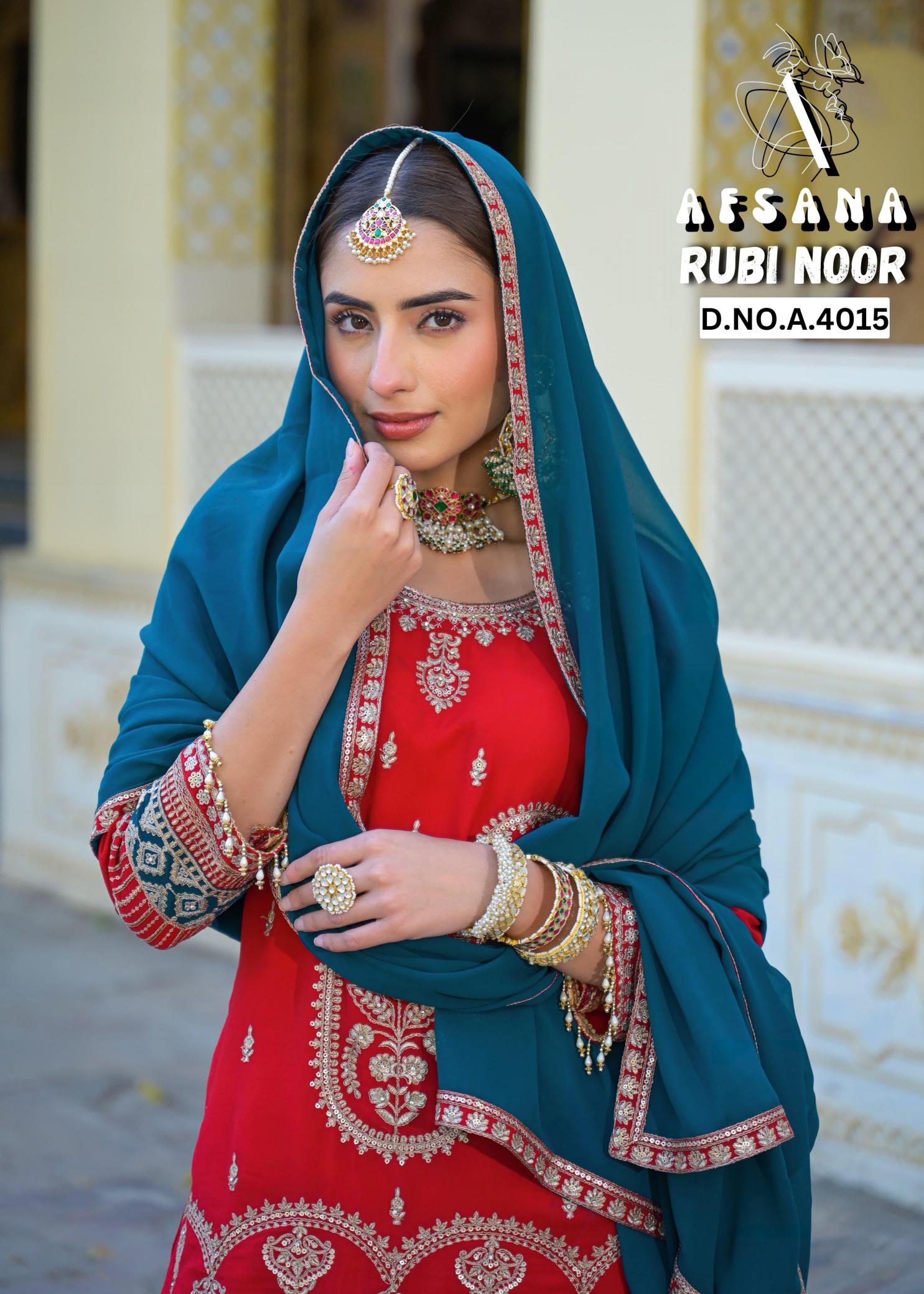 Rubi noor afsana Jorjet with heavy work pakistani original suits wholesale in pakistan