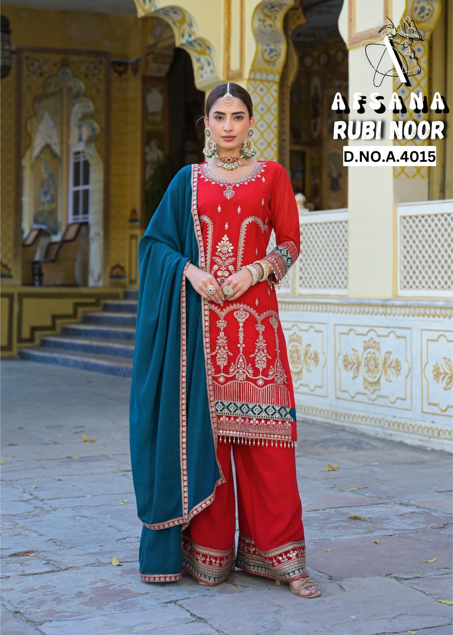 Rubi noor afsana Jorjet with heavy work pakistani original suits wholesale in pakistan