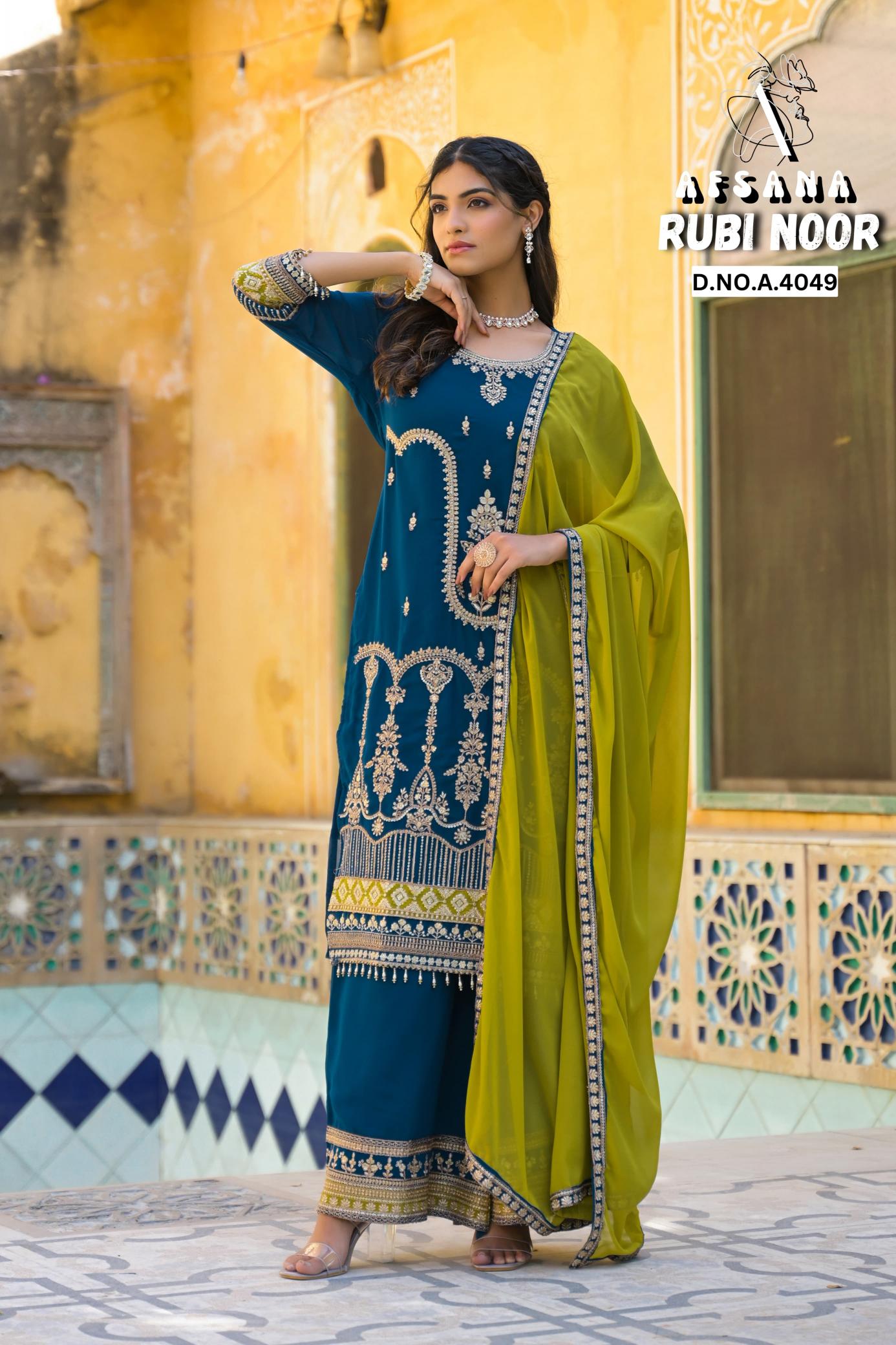 Rubi noor afsana Jorjet with heavy work pakistani suits manufacturer in pakistan