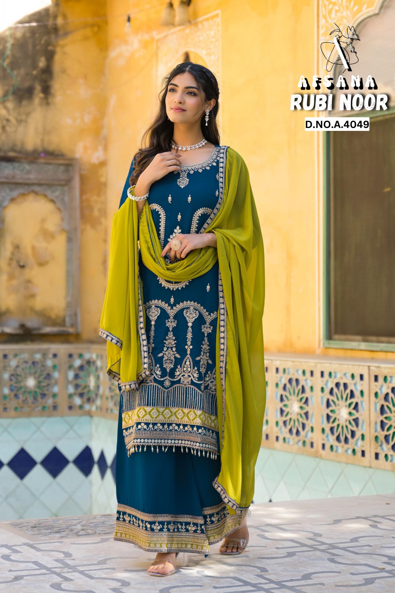 Rubi noor afsana Jorjet with heavy work pakistani suits manufacturer in pakistan