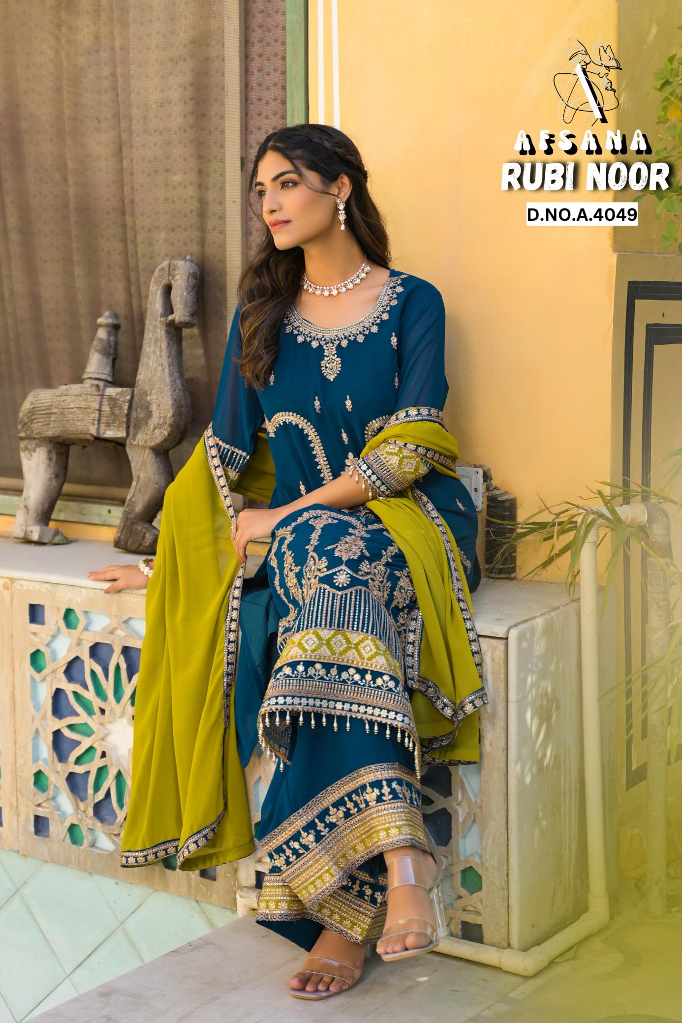 Rubi noor afsana Jorjet with heavy work pakistani suits manufacturer in pakistan