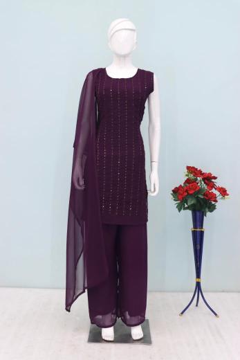 Shree salasar fox gorgette top plazzo dupatta branded kurtis wholesale