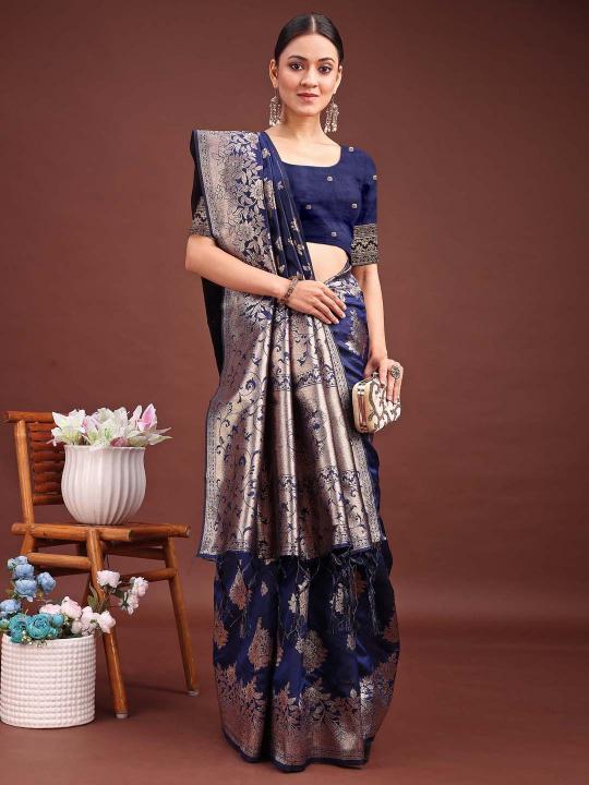 SILKEN HERITAGE by astita fancy designer Banarasi silk fabric saree wholesale with fancy latkan 