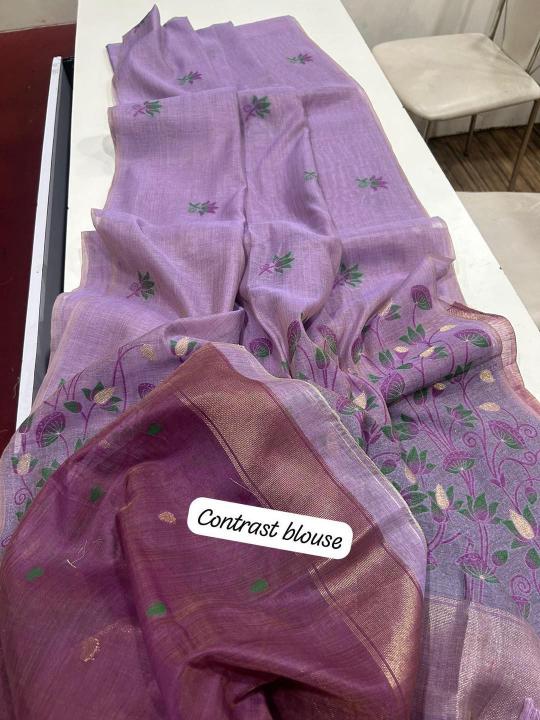 Soft muga cotton floral weaving wholesale saree market in surat with price 