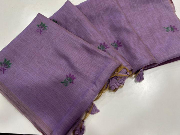 Soft muga cotton floral weaving wholesale saree market in surat with price 