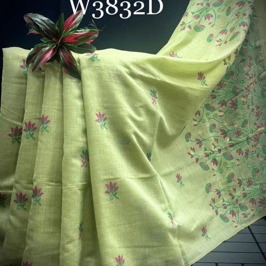 Soft muga cotton floral weaving wholesale saree market in surat with price 