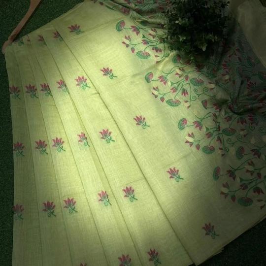Soft muga cotton floral weaving wholesale saree market in surat with price 