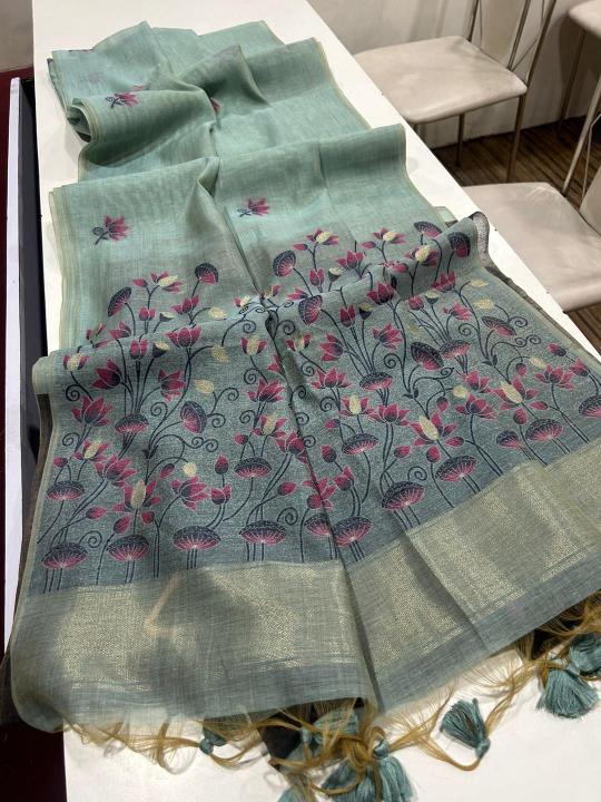 Soft muga cotton floral weaving wholesale saree market in surat with price 