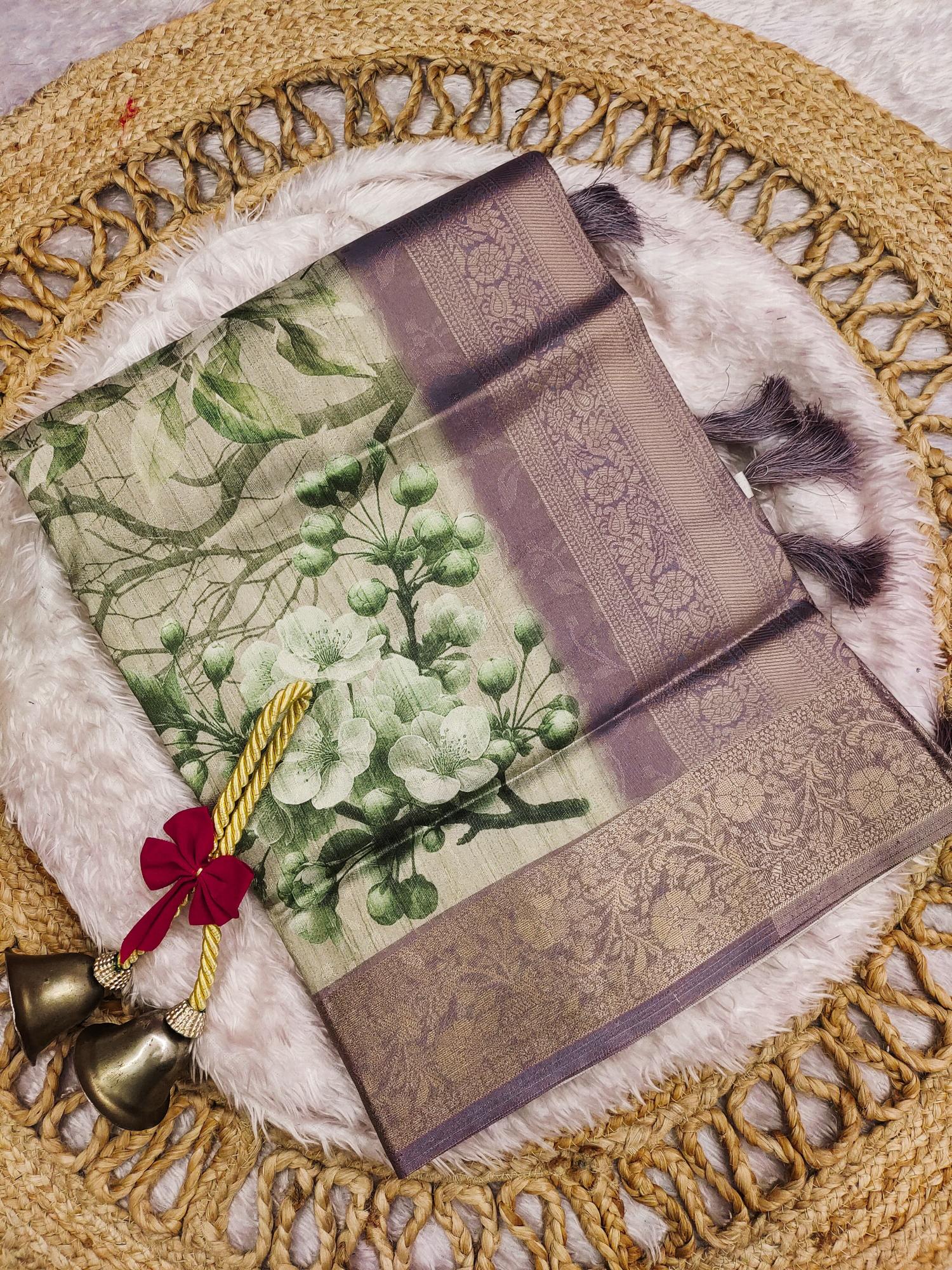 Unveil the beauty banasari silk surat saree with contrast color pallu market