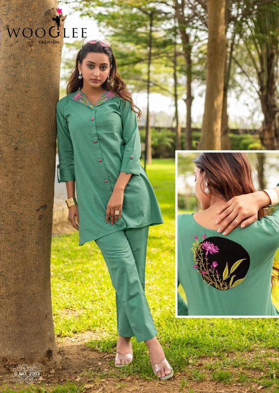 Wooglee zeel cotton flex coord set branded kurti wholesale