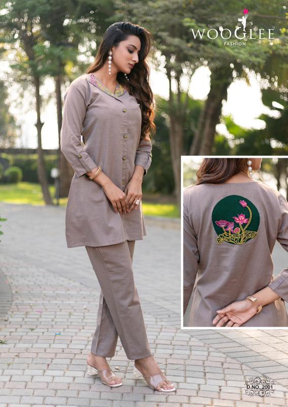 Wooglee zeel cotton flex coord set branded kurti wholesale