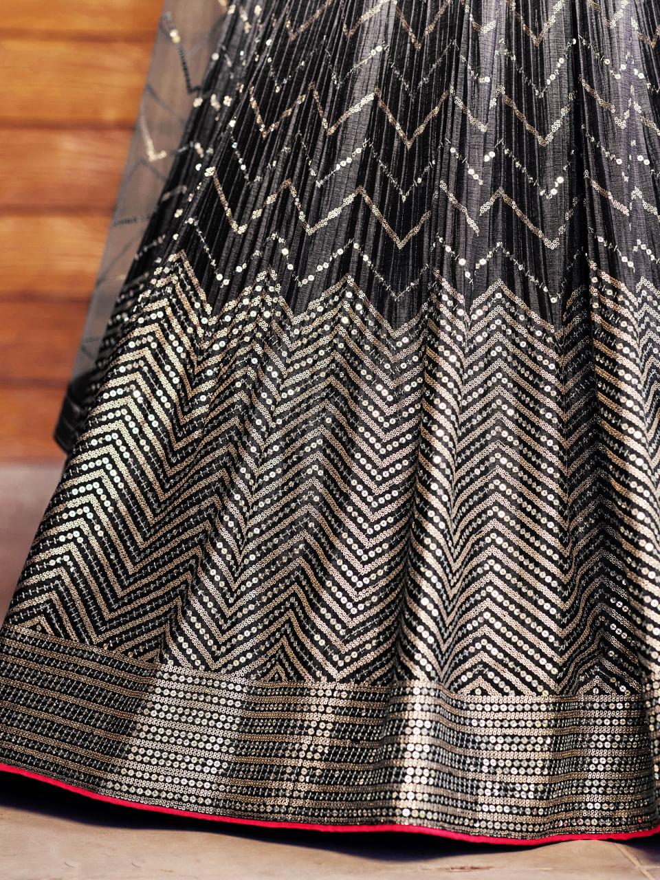Zeel clothing 5057 black Art Silk Surat wholesale market for lehenga choli