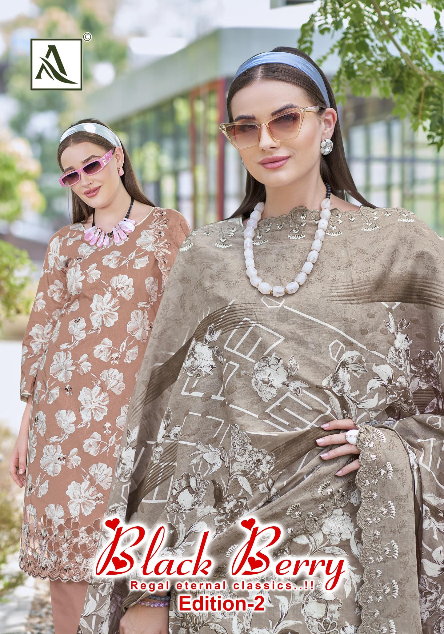Alok suit black berry 2 catalog cambric cotton print wholesale online shopping dress material