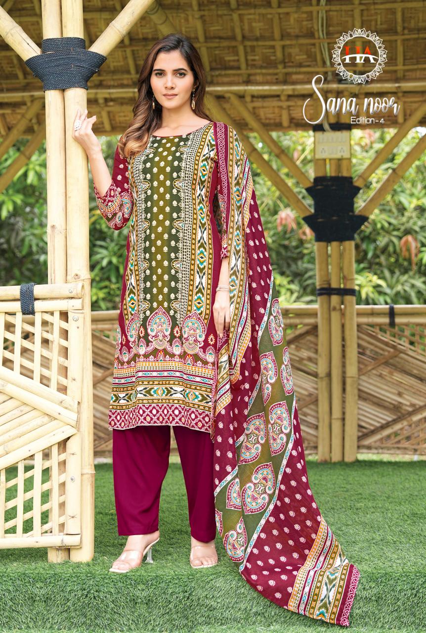 Alok suit sana noor 4 viscose reyon print ladies dress material wholesale market in india