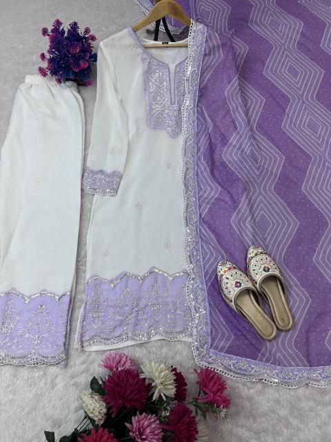 Astha heavy faux georgette top bottom dupatta branded kurti wholesale