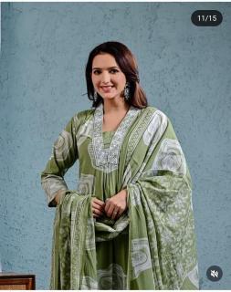 Beautiful printed hand mirror work top plazzo dupatta branded kurtis manufacturers in india