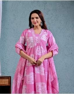 Beautiful printed hand mirror work top plazzo dupatta branded kurtis manufacturers in india