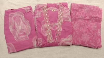 Beautiful printed hand mirror work top plazzo dupatta branded kurtis manufacturers in india