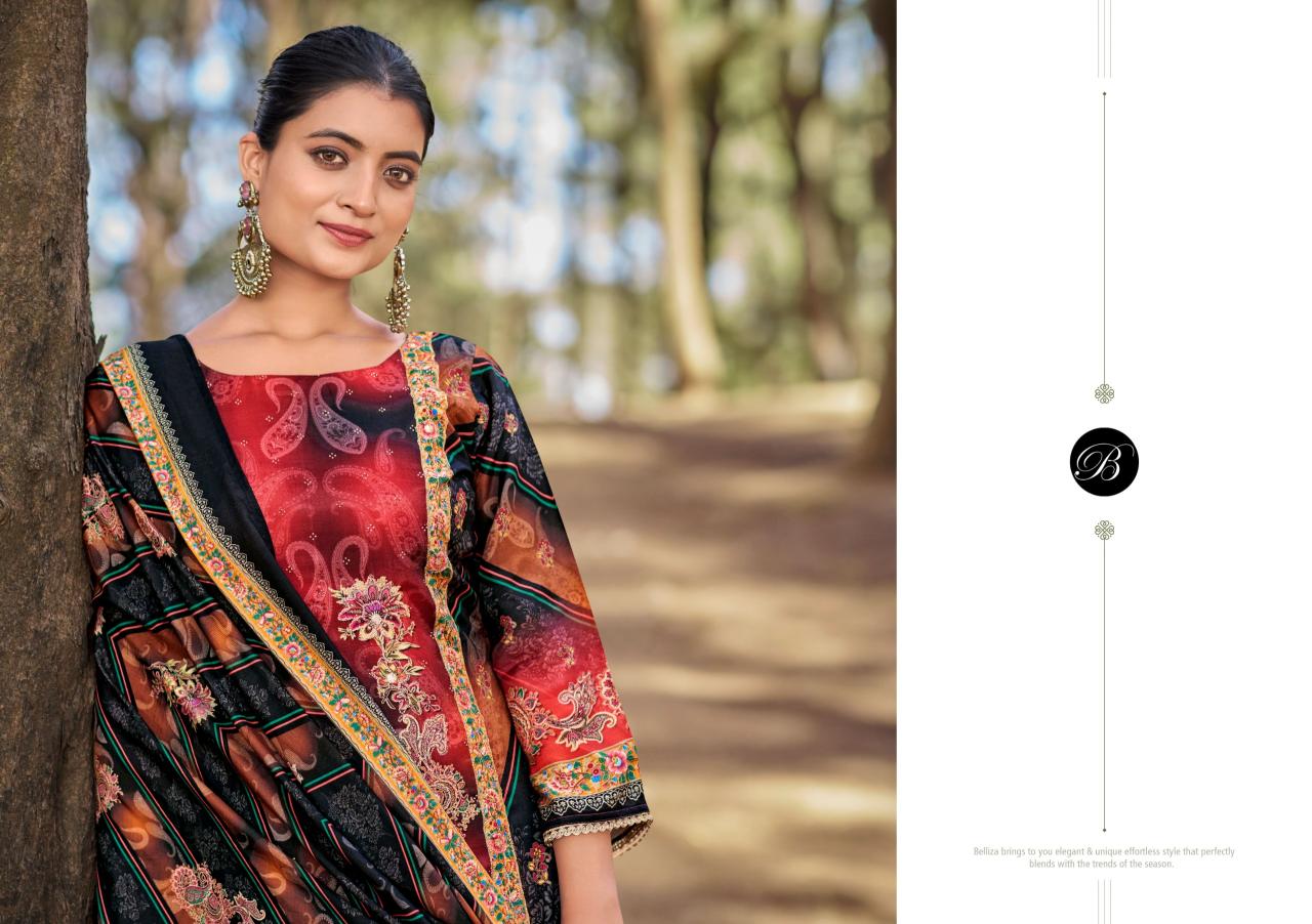 Belliza designer studio shabnam viscose muslin digital print wholesale market in mumbai for dress materials