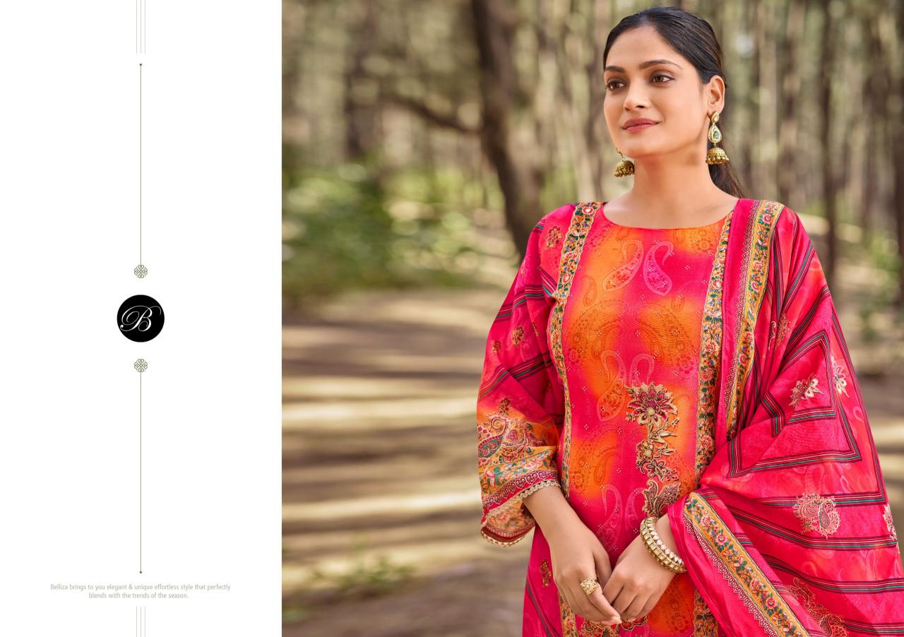 Belliza designer studio shabnam viscose muslin digital print wholesale market in mumbai for dress materials