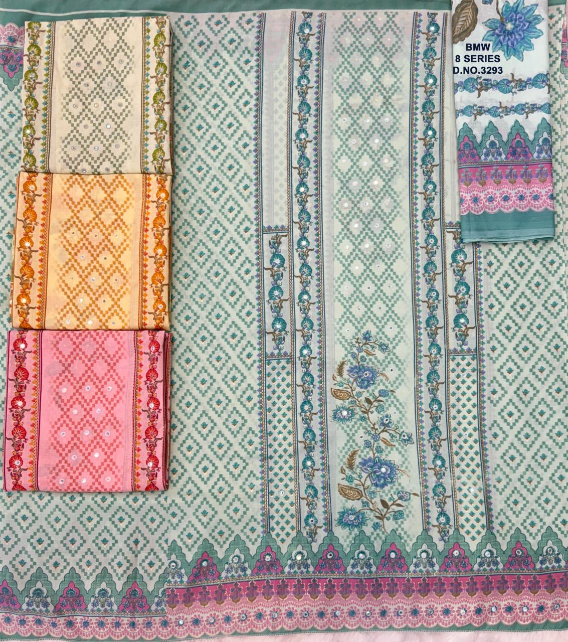 Bipson prints bmw 8 series 3293 cotton foil print wholesale market in mumbai for dress materials