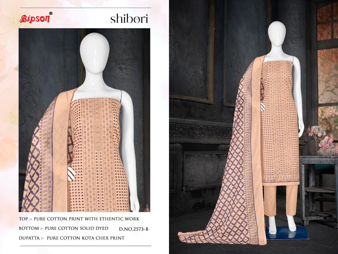 Bipson prints shibori 2573 cotton print ahmedabad dress material wholesale market