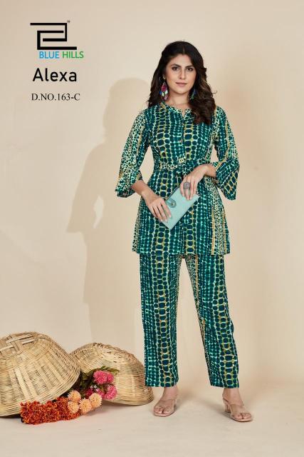 Blue hills alexa rayon mill print catalog modest co ord sets india