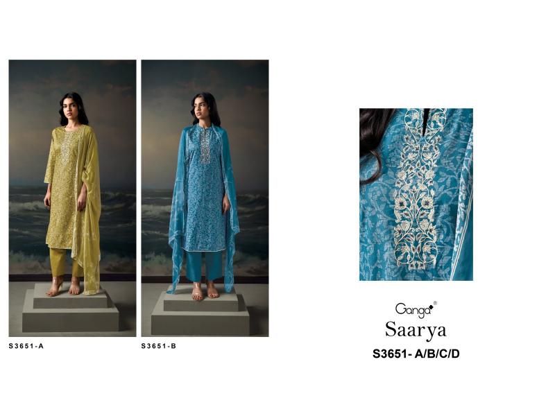 Ganga saarya 3651 cotton printed wholesale market in mumbai for dress materials