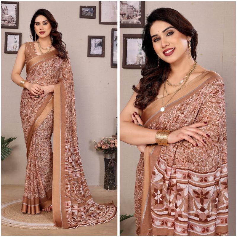 GC bright georgette with satin patta saree surat wholesale market