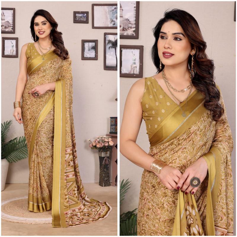 GC bright georgette with satin patta saree surat wholesale market