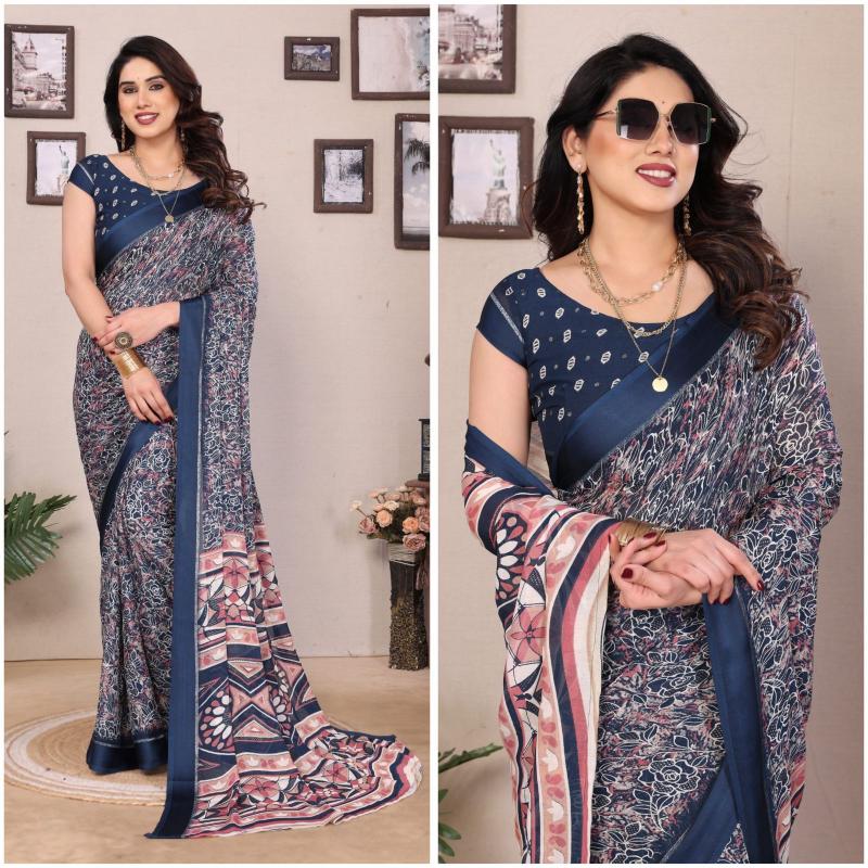 GC bright georgette with satin patta saree surat wholesale market