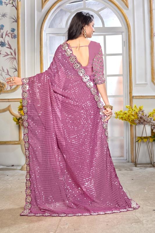 GC pure georgette with mirror work indian fancy sarees