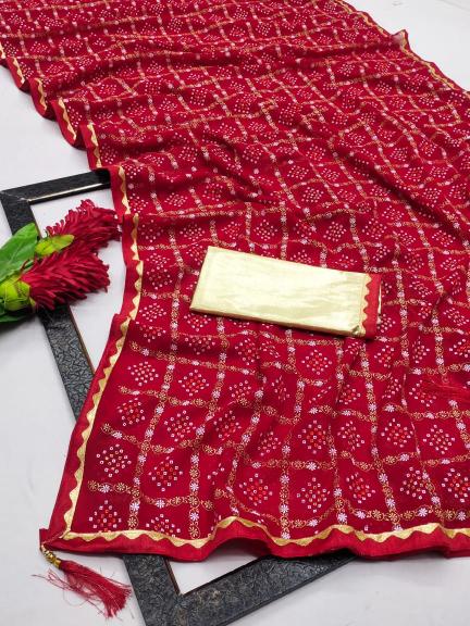 GC soft georgette with foil work saree wholesale market in surat with price