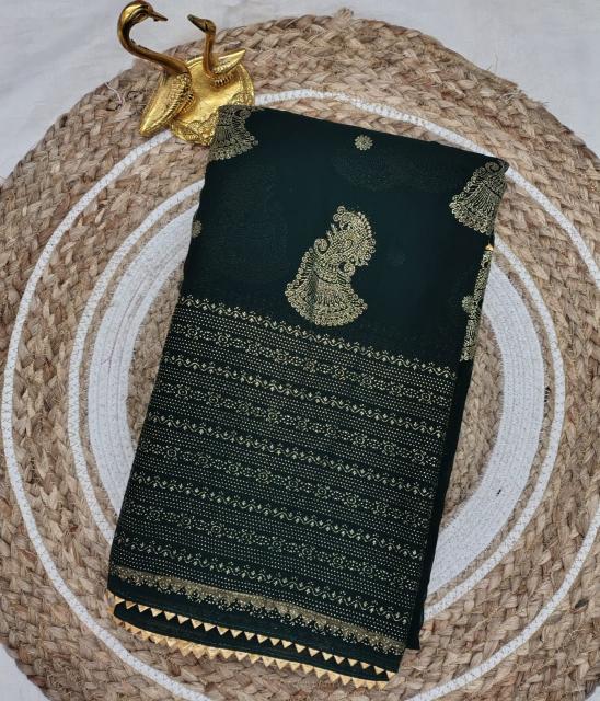GC soft georgette with foil work wholesale saree market in surat with price