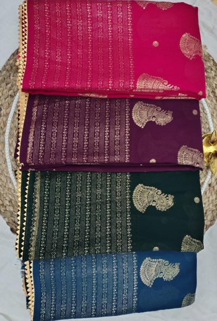 GC soft georgette with foil work wholesale saree market in surat with price